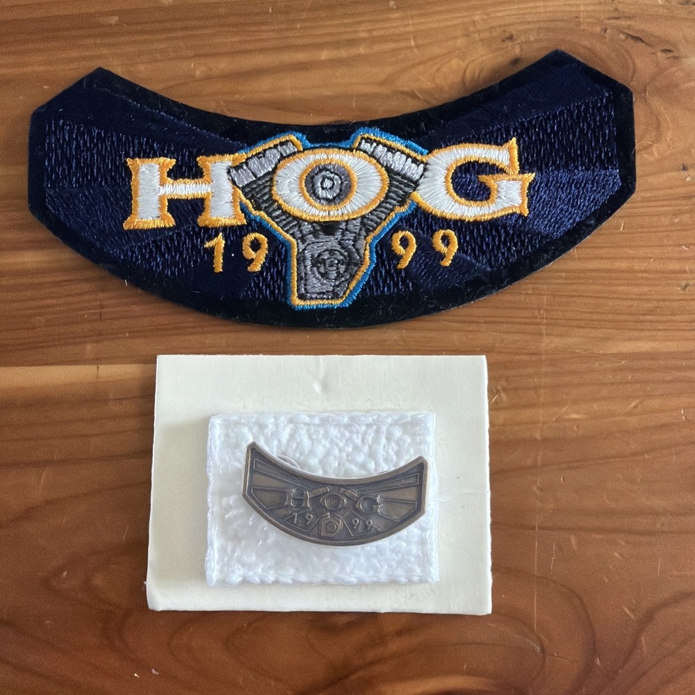 Harley Davidson Hog 1999 Patch And Pin Vintage